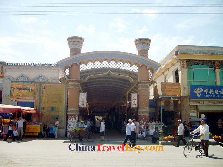 photo of kashgar bazaar