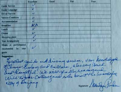 Beijing Tour Testimonial