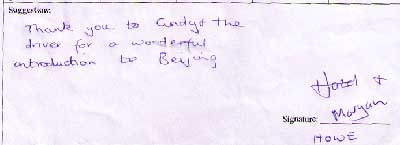Beijing Tour Testimonial