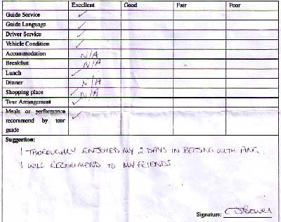 Beijing Tour Testimonial