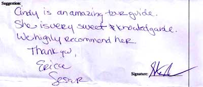 Shanghai Tour Testimonial