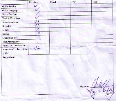 Testimonial of Xian Tour